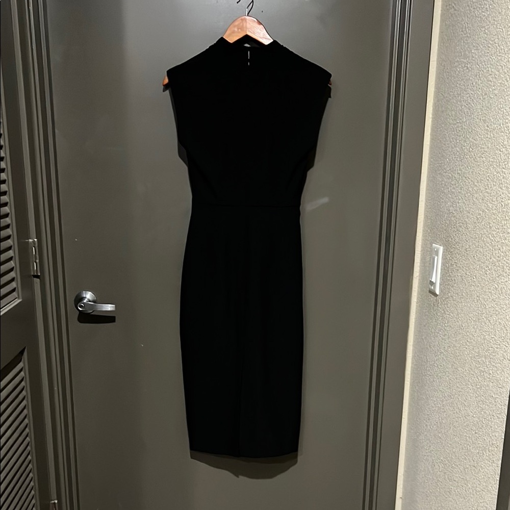 Express Black Sheath Midi Dress Mock Neck Sleeveless